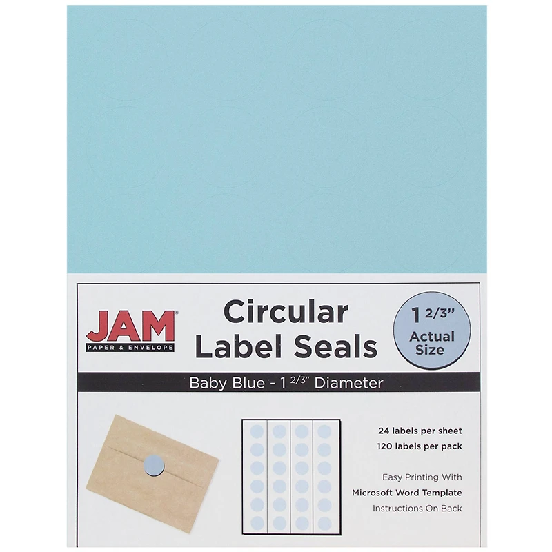 JAM Paper Circular Seal & Rectangular Mailing Address Label Combo Set