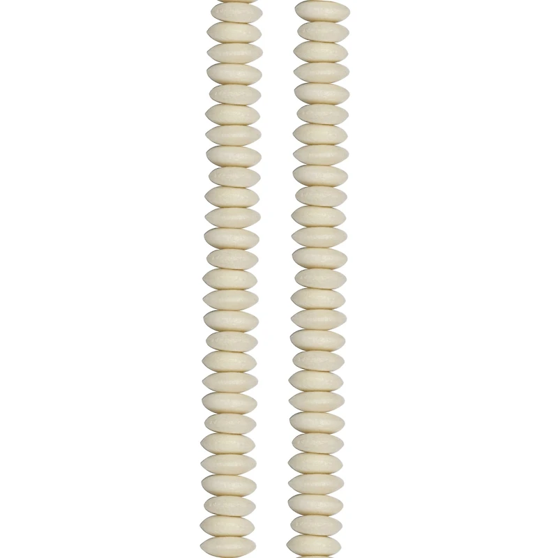 12 Pack: Natural White Bone Rondelle Beads by Bead Landing®