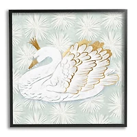 Stupell Industries Winter Holiday Swan Pattern Framed Giclee Art