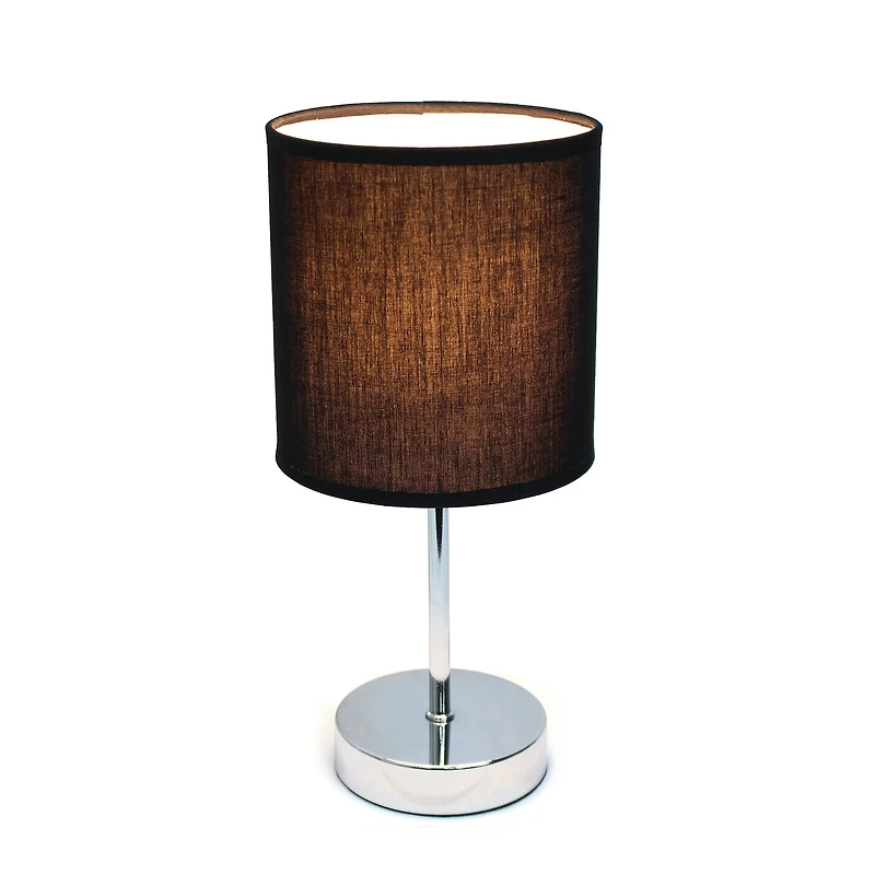 Creekwood Home Nauru 12" Brushed Nickel Petite Metal Stick Table Lamp
