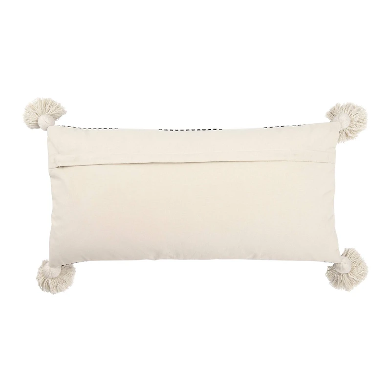 Hello Honey® Black Stripes Cotton & Chenille Throw Pillow