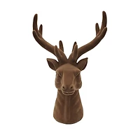11" Brown Flocked Reindeer Head by Ashland®