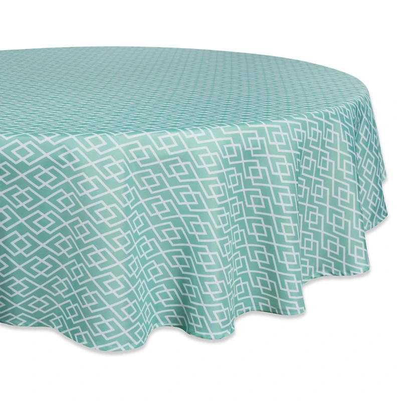 DII® 60" Round Aqua Diamond Outdoor Tablecloth