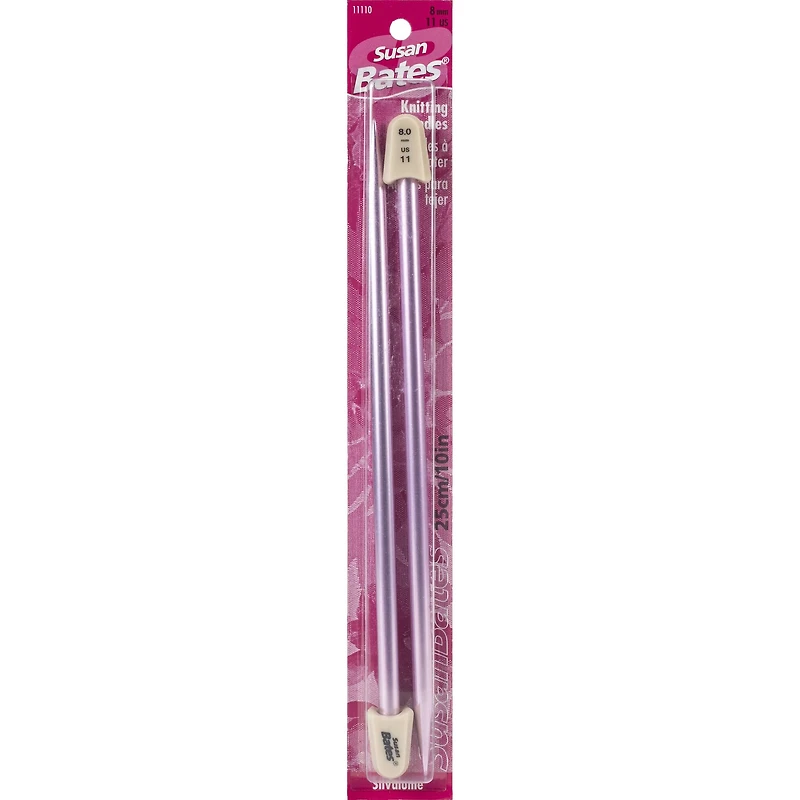 Susan Bates® Silvalume® 10" Single Point Knitting Needles