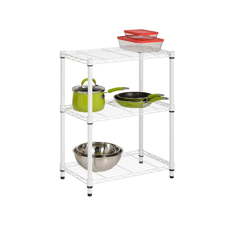 Honey Can Do White 3-Tier Heavy-Duty Adjustable Shelving Unit