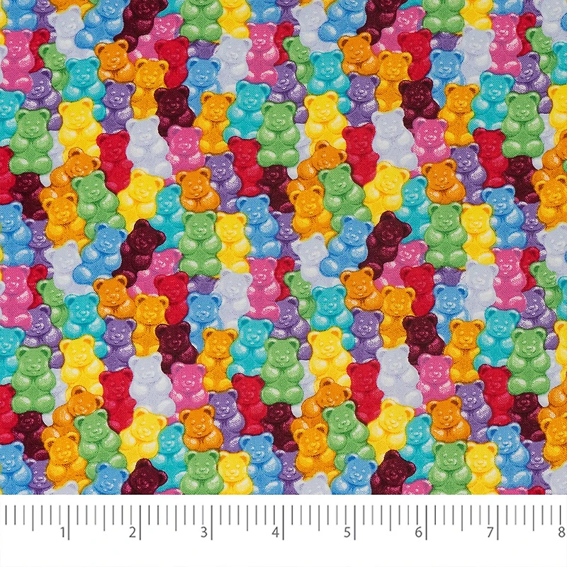 SINGER Gummy Bears Packed Print Ringspun Cotton Fabric