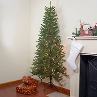 6.5ft. Pre-Lit Canadian Pine Artificial Christmas Wall Tree, Clear Lights