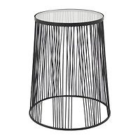 Black Metal Contemporary Accent Table, 22" x 18" x 18"