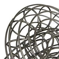 Set of 2 Grey Metal Contemporary Sculptures, 7" x 8" x 9"