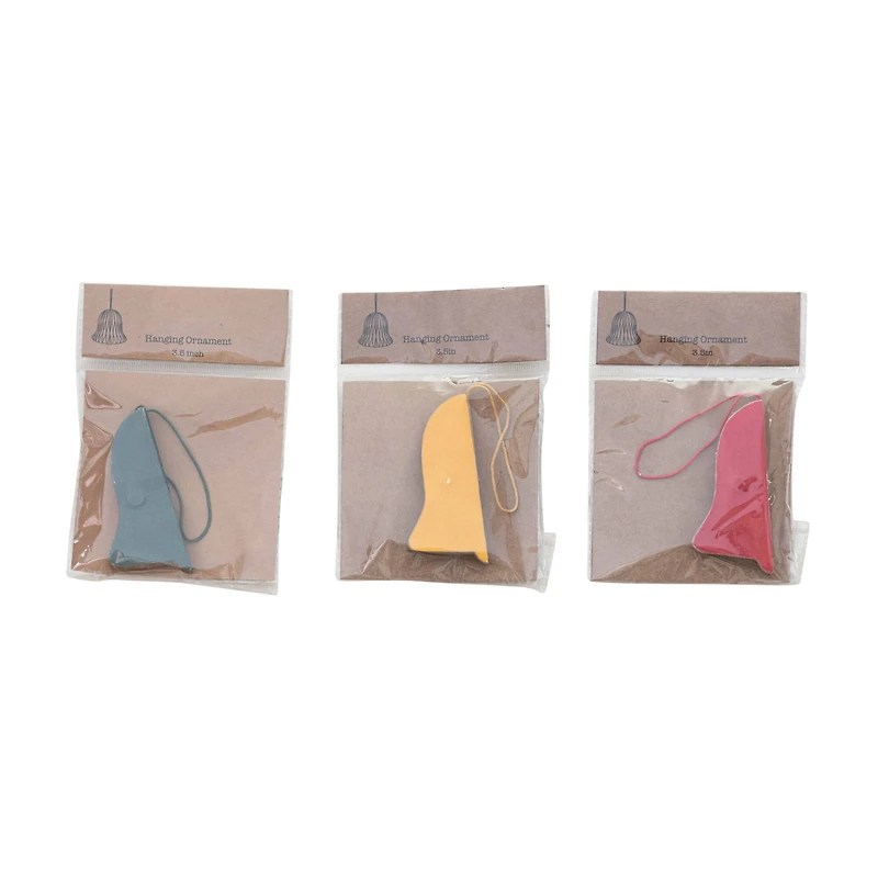 Hello Honey® 3.5" Handmade Recycled Paper Honeycomb Bell Ornament with Glitter Edge Set