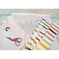 LetiStitch Three Chicks with Daffodils & Egg Counted Cross Stitch Kit