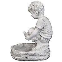 Design Toscano 16" Tommy at the Turtle Pond Little Boy Statue