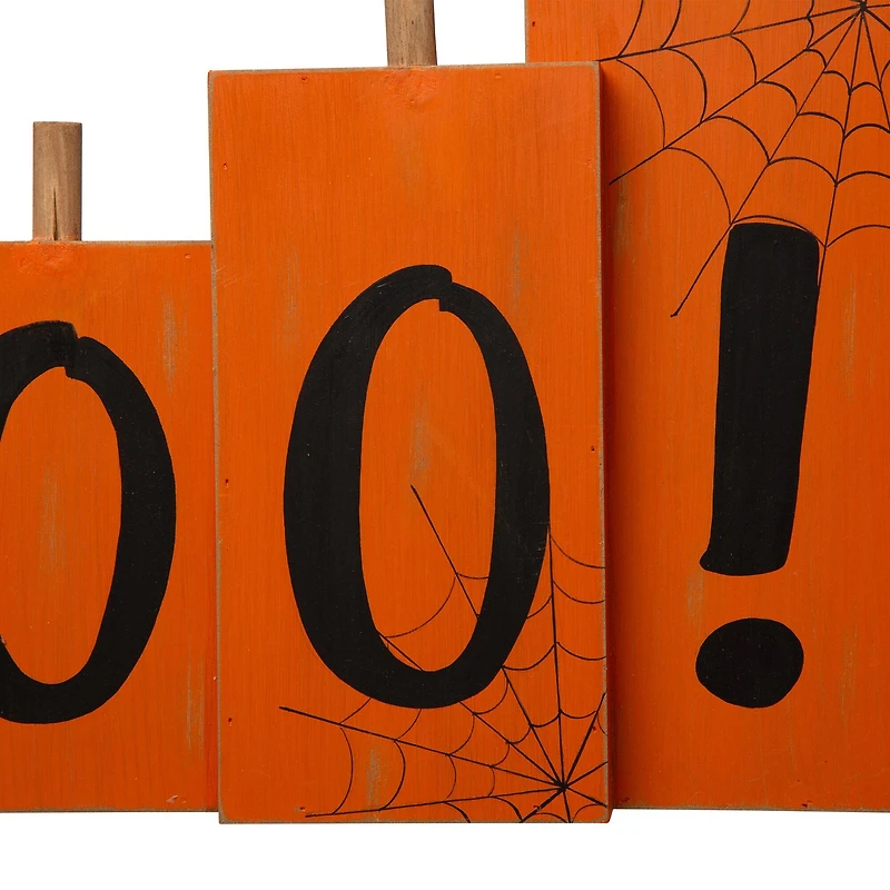 Glitzhome® 20" Halloween Wooden Boo Standing Décor