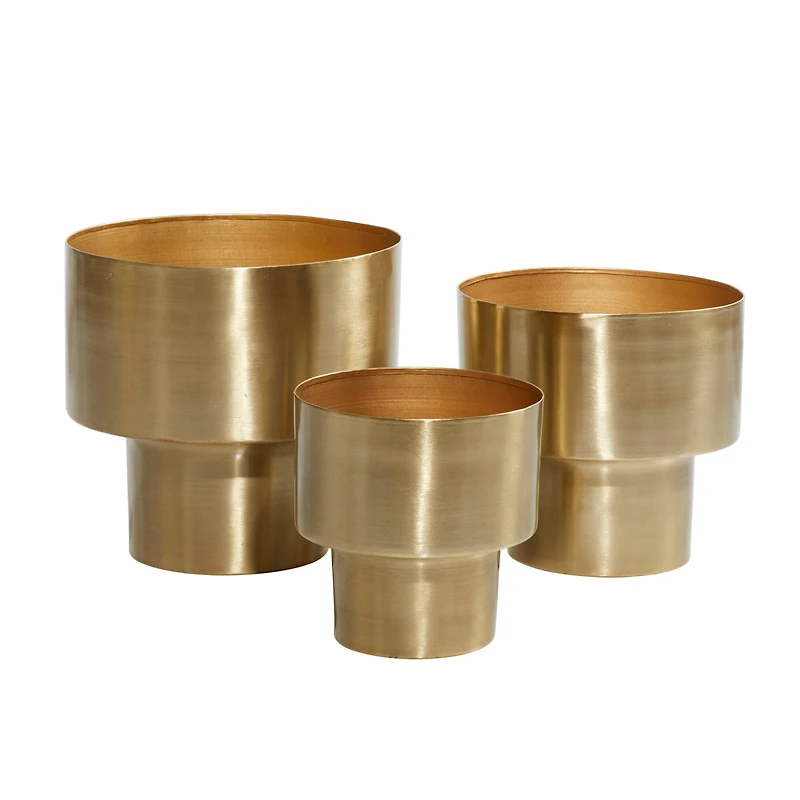 Gold Metal Unique Glam Planter Set