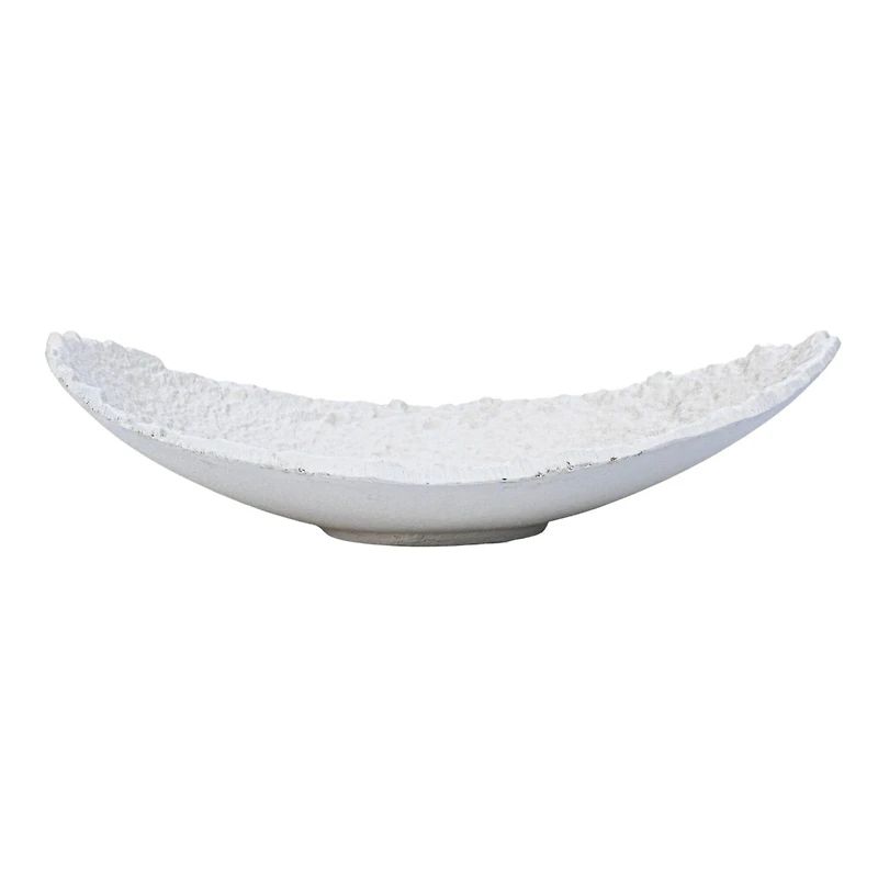 Hello Honey® 10" Matte White Decorative Textured Aluminum Bowl with Raw Edge