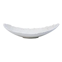 Hello Honey® 10" Matte White Decorative Textured Aluminum Bowl with Raw Edge