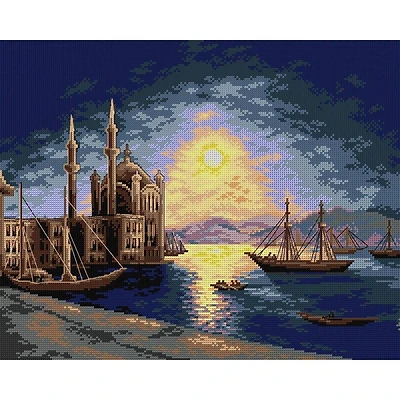 Orchidea Gobelin Ivan Constantinovich Aivazovsky - Lunar Night on the Bosphorus Halfstitch Canvas