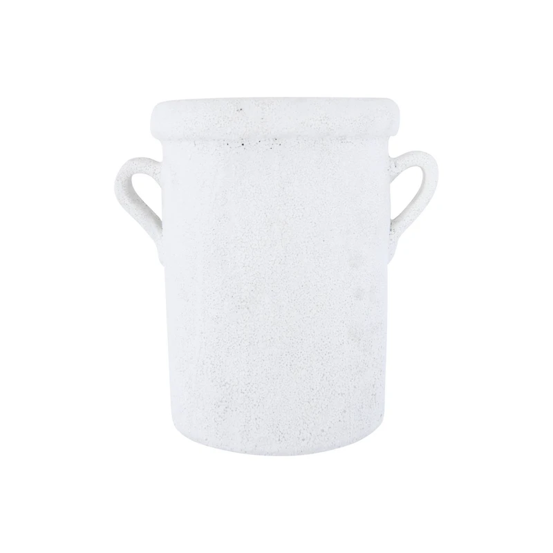 Hello Honey® 11" Glazed Decorative Coarse Terracotta Crock with Handles