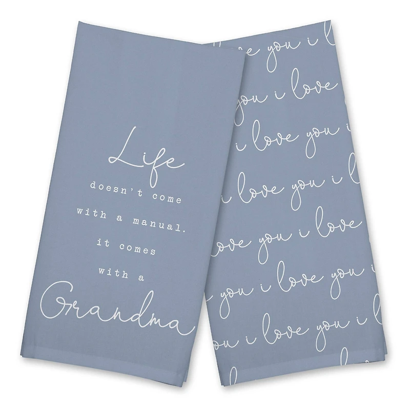 Life Comes with a Grandma Cotton Twill Tea Towel Set