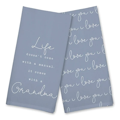 Life Comes with a Grandma Cotton Twill Tea Towel Set