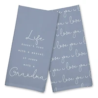 Life Comes with a Grandma Cotton Twill Tea Towel Set
