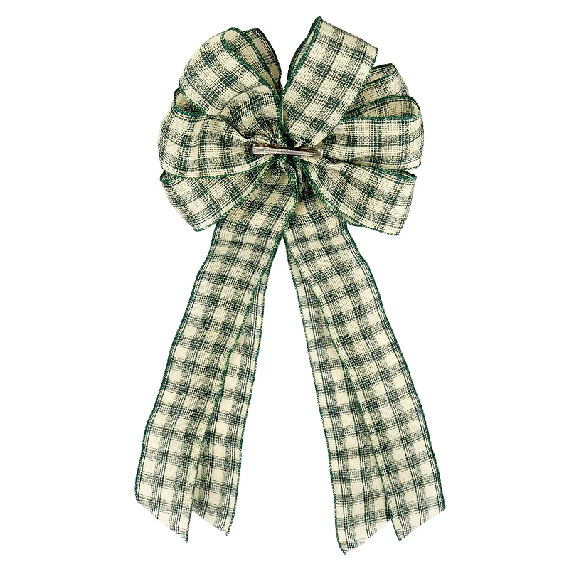 21" Green Check Tree Bow by Celebrate It®