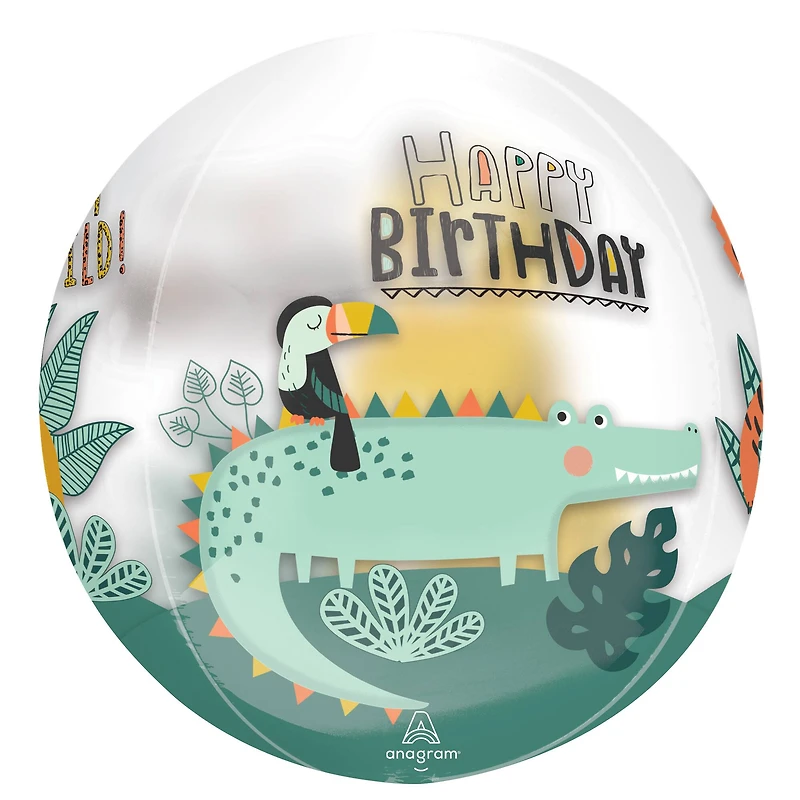 Orbz® XL™ 16" Get Wild Birthday Clear Foil Balloon