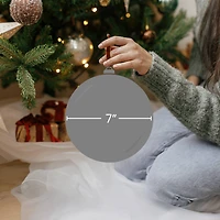 7" Purple Flower Glitter Petal Shatterproof Ball Ornament