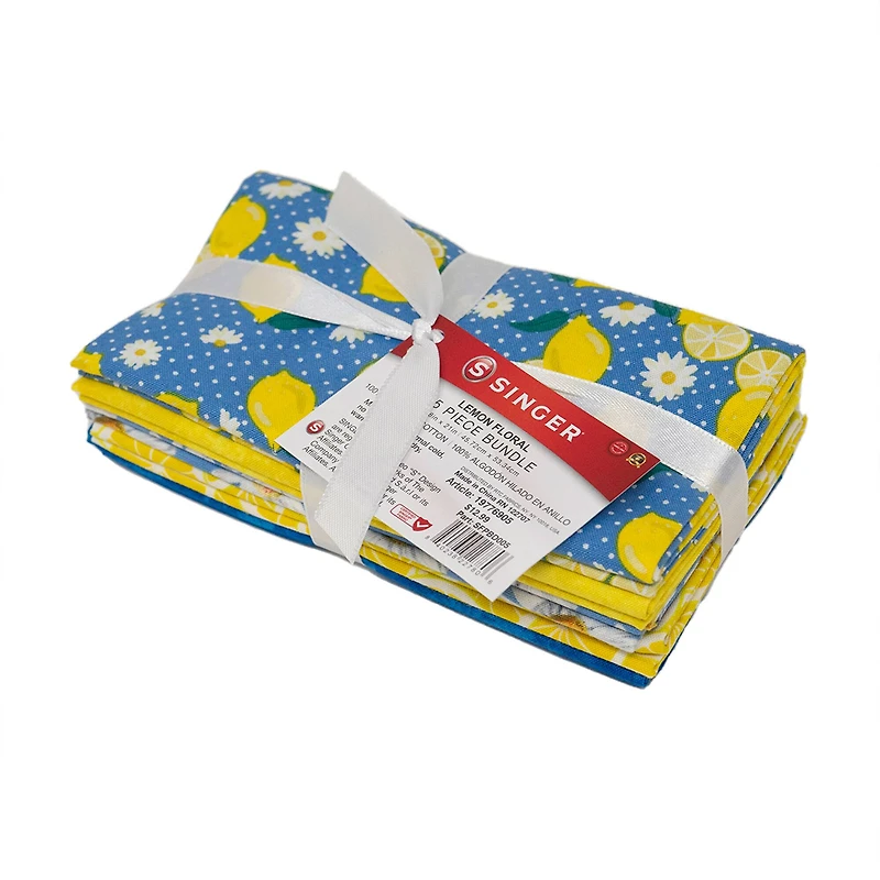 SINGER Lemon Floral Cotton Fabric Bundle