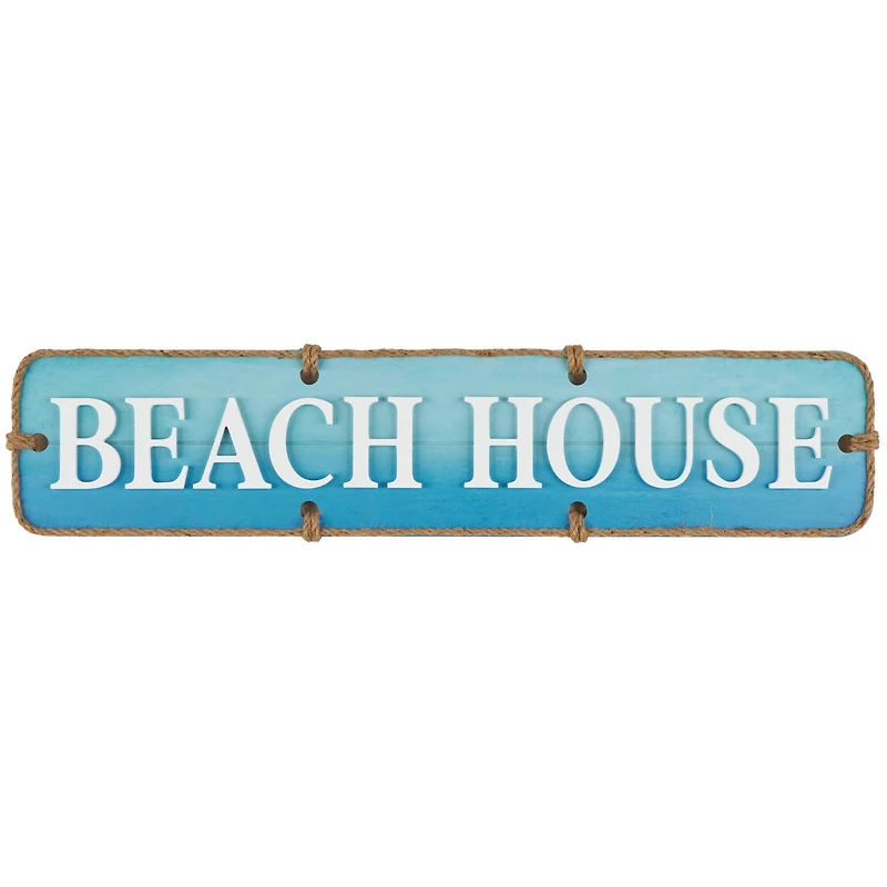Blue Beach House Wooden Wall Sign Décor