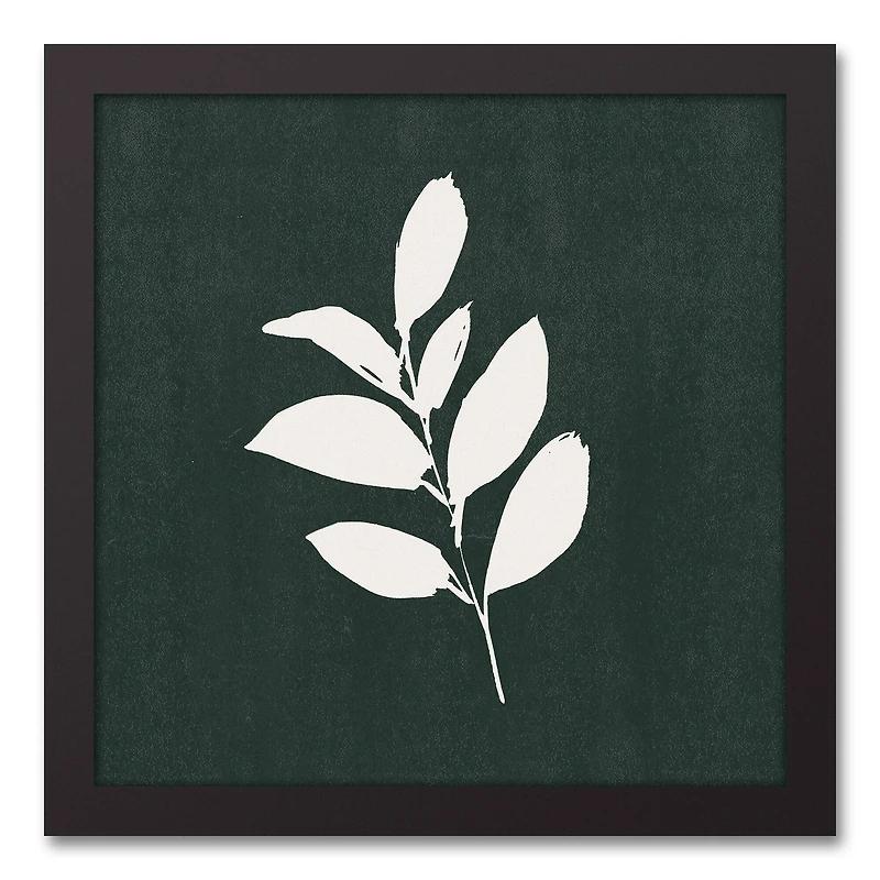 Jewel Tone Leaves 12" x 12" Black Framed Canvas