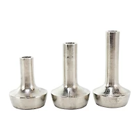 Silver Aluminum Candle Holder with Rounded Base Set