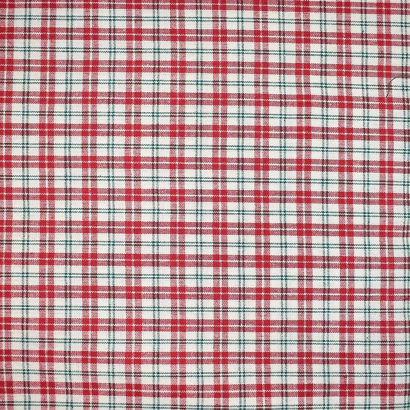 Feldman Red & Ivory Homespun Plaid Cotton Fabric
