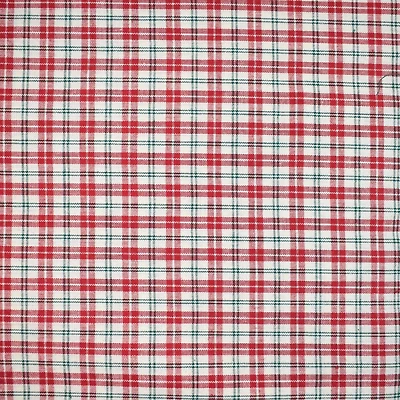 Feldman Red & Ivory Homespun Plaid Cotton Fabric