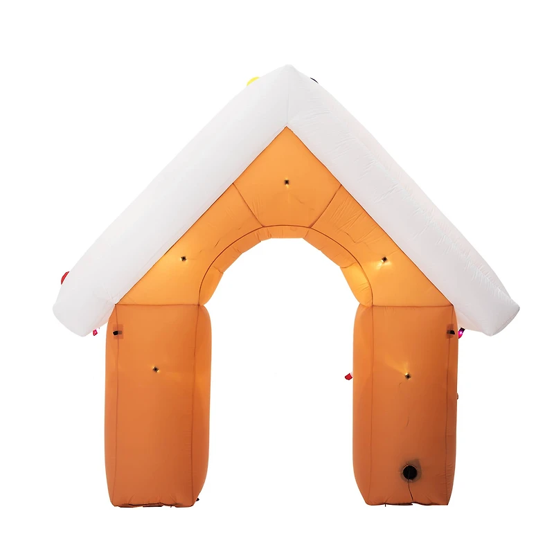 Glitzhome® 8ft. LED Lighted Gingerbread House Inflatable Décor