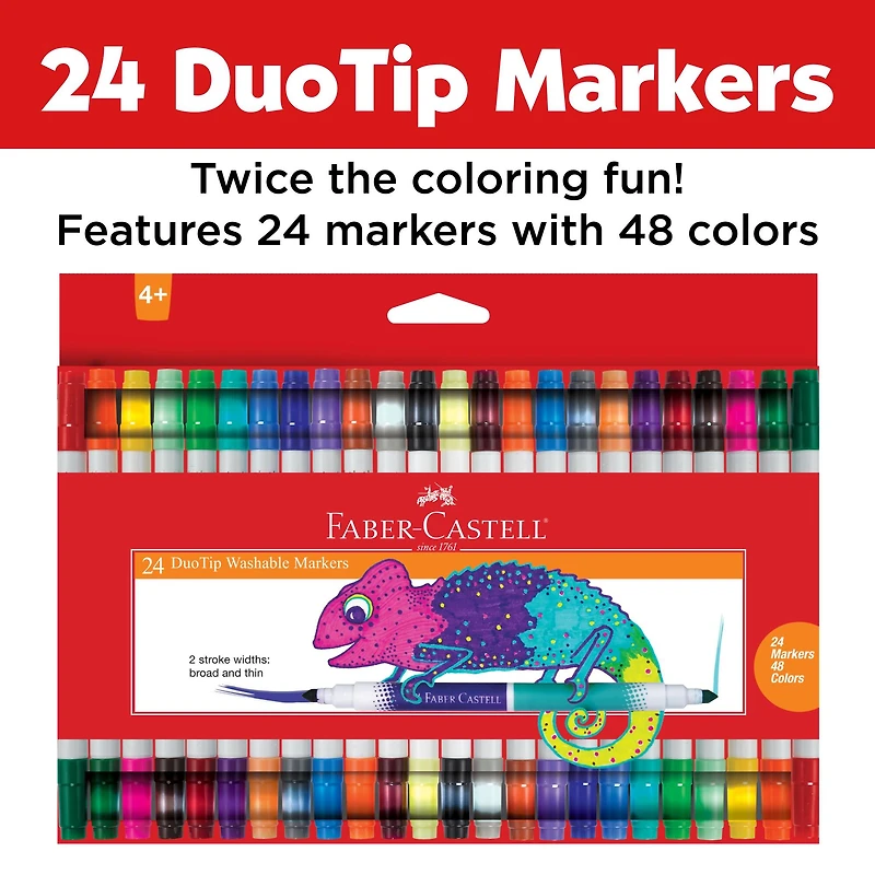 Faber-Castell 24 Piece DuoTip Washable Markers