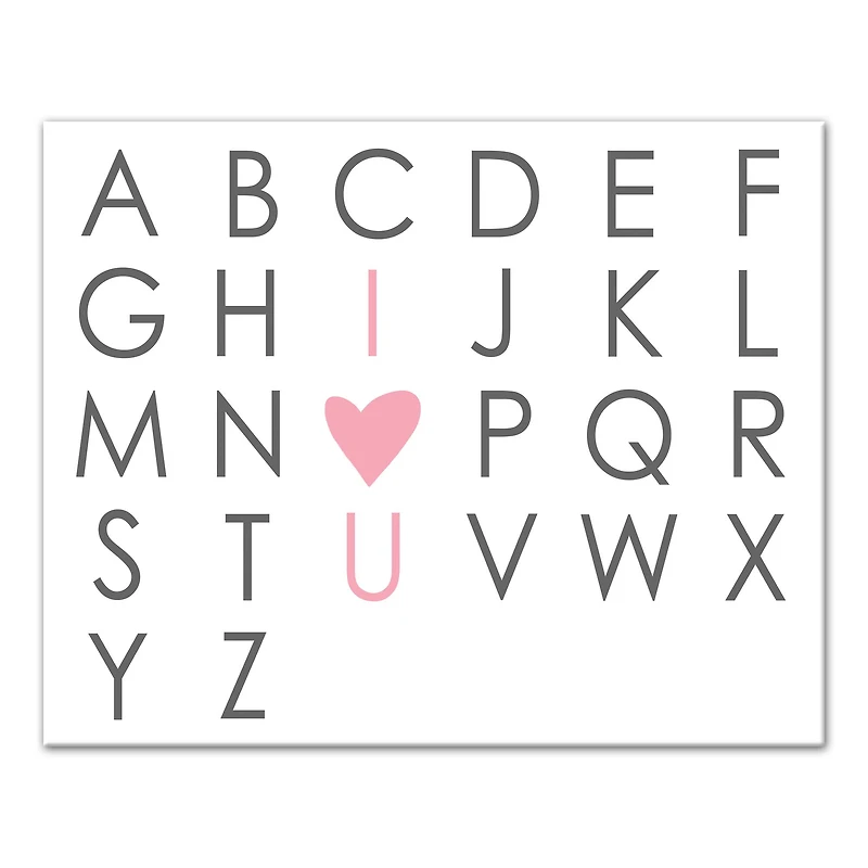 I Heart You Alphabet Canvas Wall Art