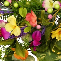 22" Yellow & Pink Mixed Floral Artificial Spring Wreath