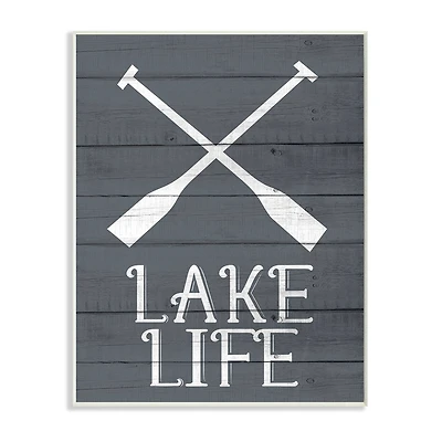 Stupell Industries Nautical Blue Lake Life Wooden Wall Plaque