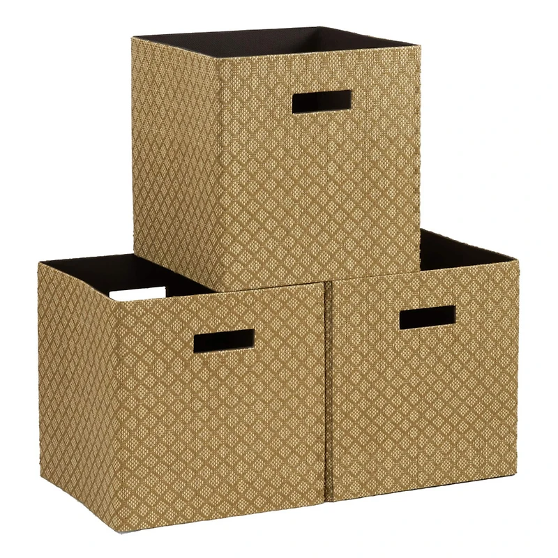Household Essentials Woven Paper Storage Cube Basket Set