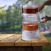 Mind Reader 3-Tier Clear Beverage Drink Dispenser with Spigot