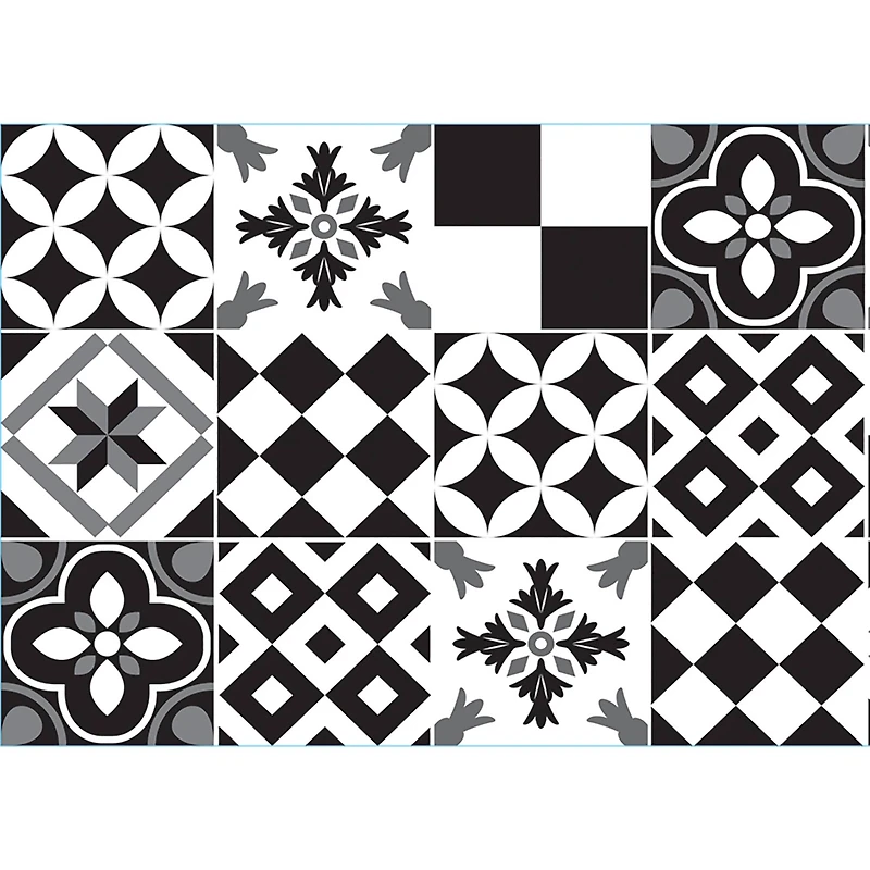 Crearreda Black & White Azulejos Peel & Stick Backsplash