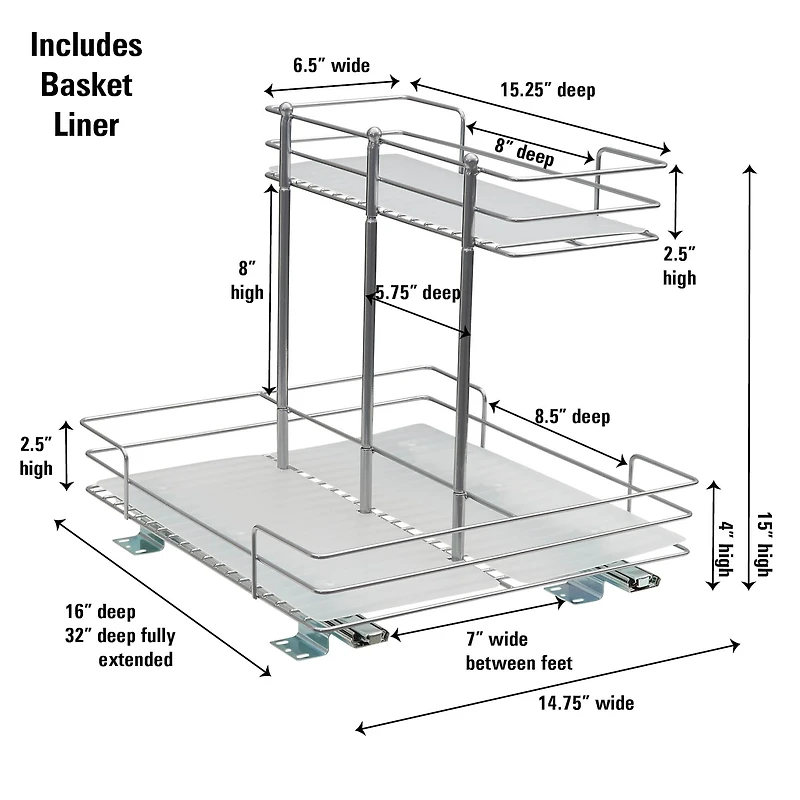 Household Essentials Glidez Double-Sided 2-Tier Organizer