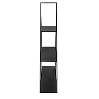 Honey Can Do 28" Black Three-Tier Triangle Decorative Metal Wall Shelf