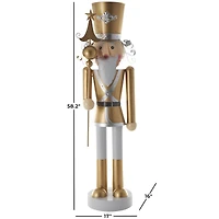 58" Gold & Silver Standing Nutcracker Sculpture