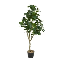 45" Green Vinyl Contemporary Potted Artificial Tree