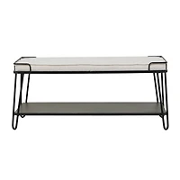 49" Black Metal Industrial Bench