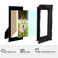 Glitzhome® 5" x 7" Black Scoop abletop Picture Frame
