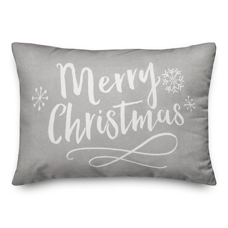 Merry Christmas Script 20" x 14" Spun Poly Pillow