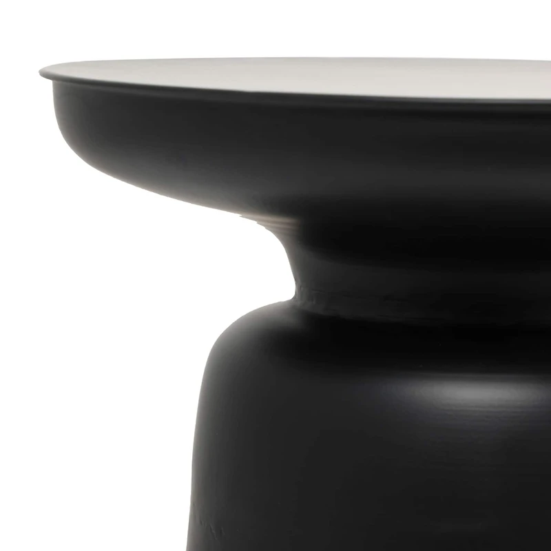 Black Metal Accent Table with Bell Shaped Base